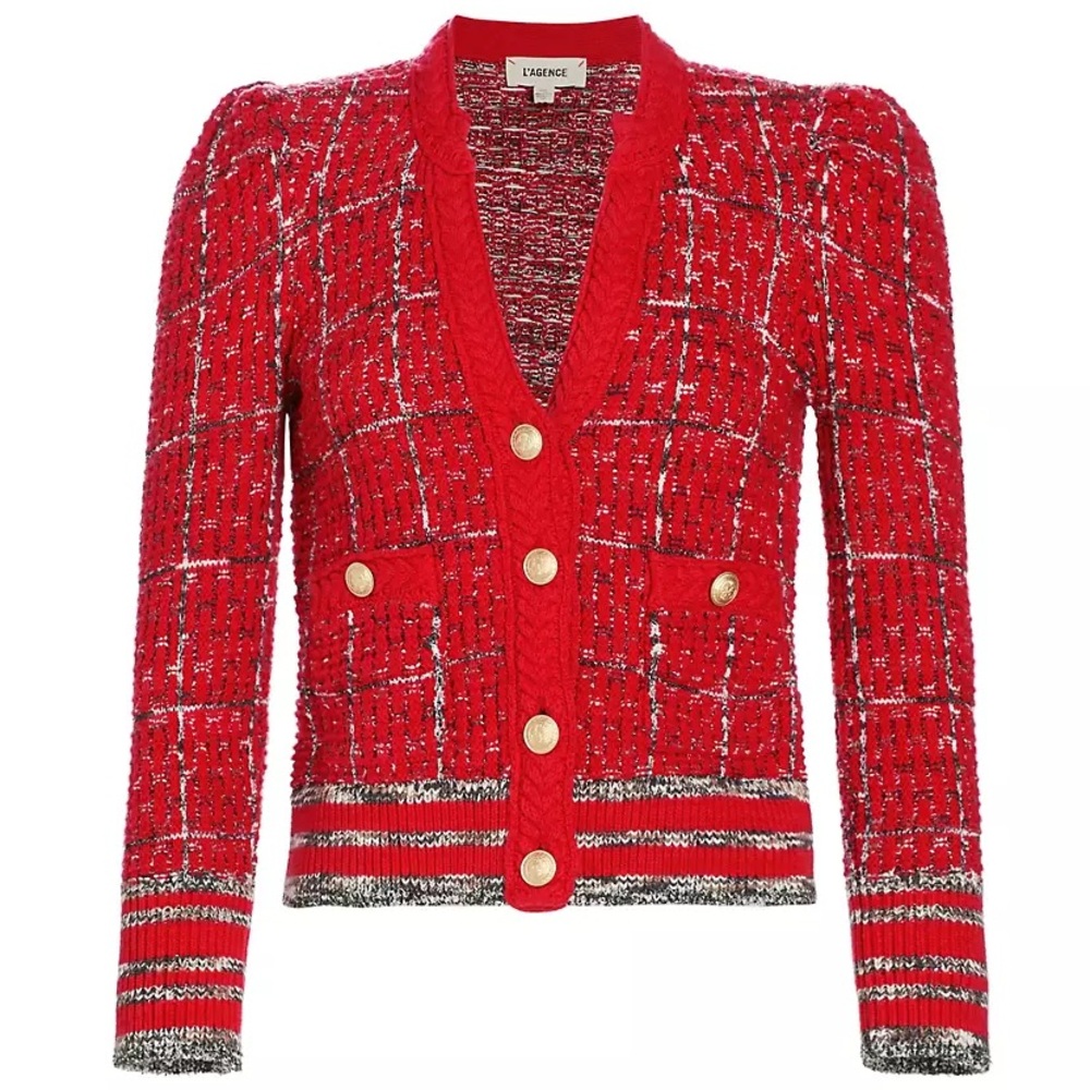 Beautiful L’agence tweed cardigan worn once and in size M